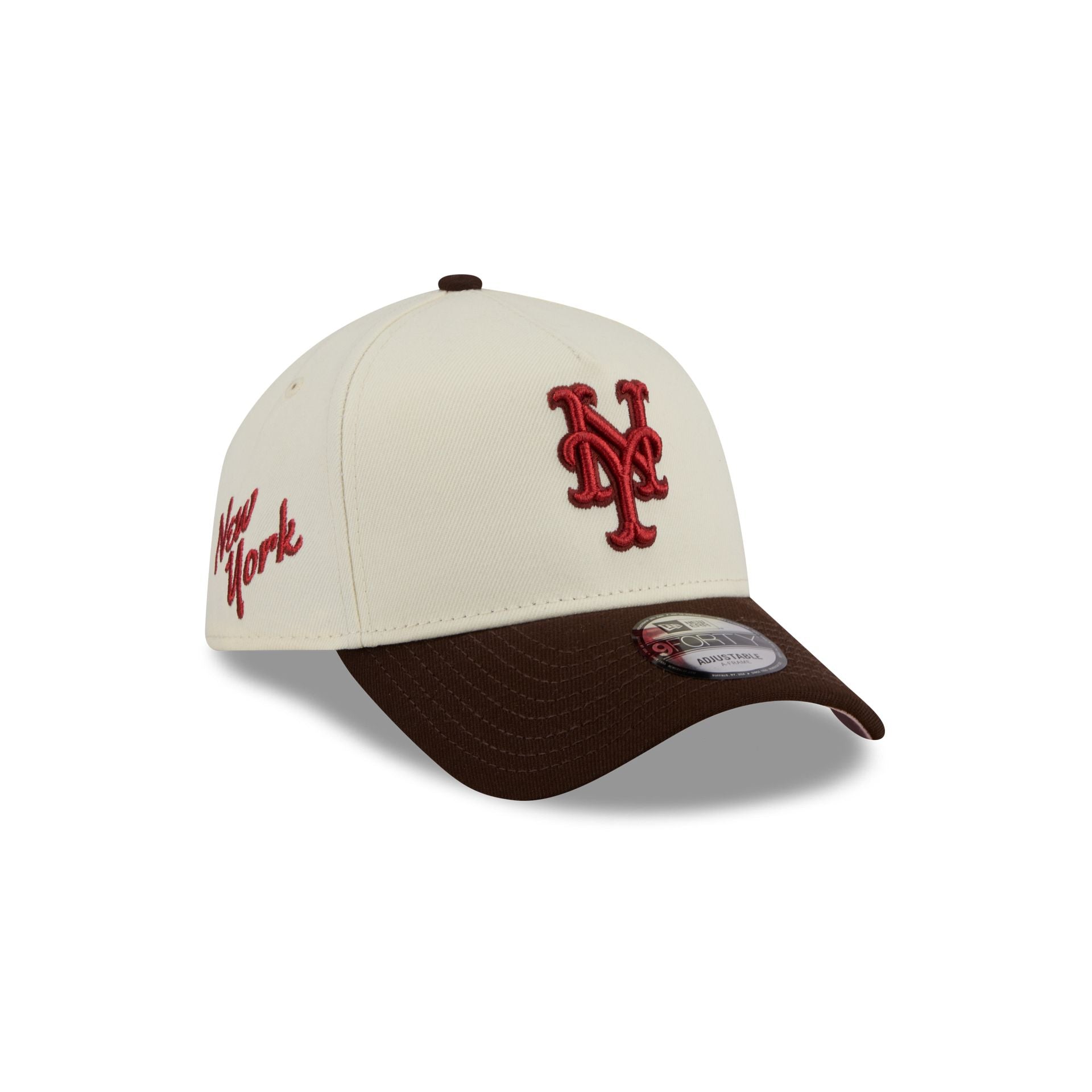 New York Mets City Script 9FORTY A-Frame Snapback Hat – New Era Cap