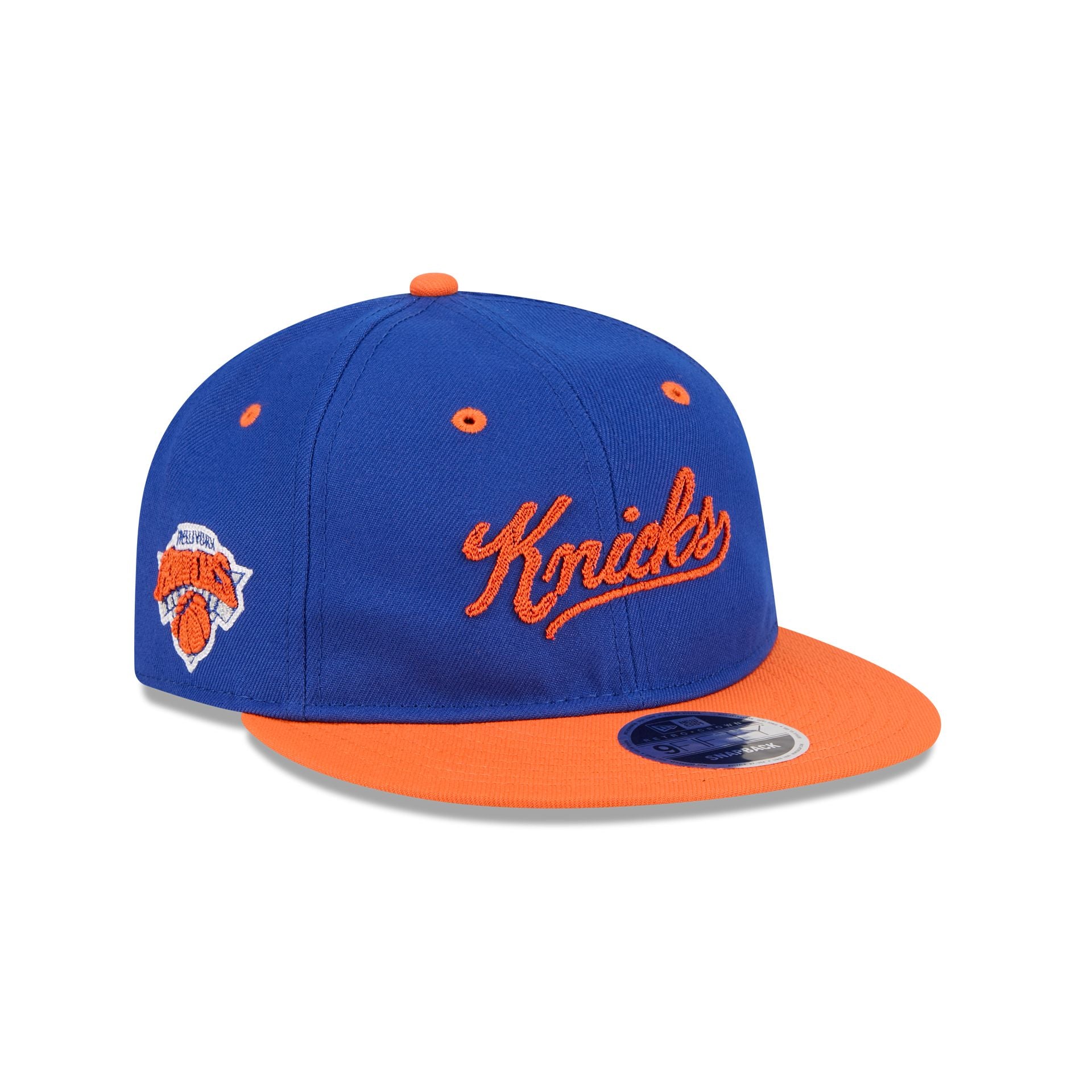 New York Knicks Chainstitch Script Retro Crown 9FIFTY Snapback Hat