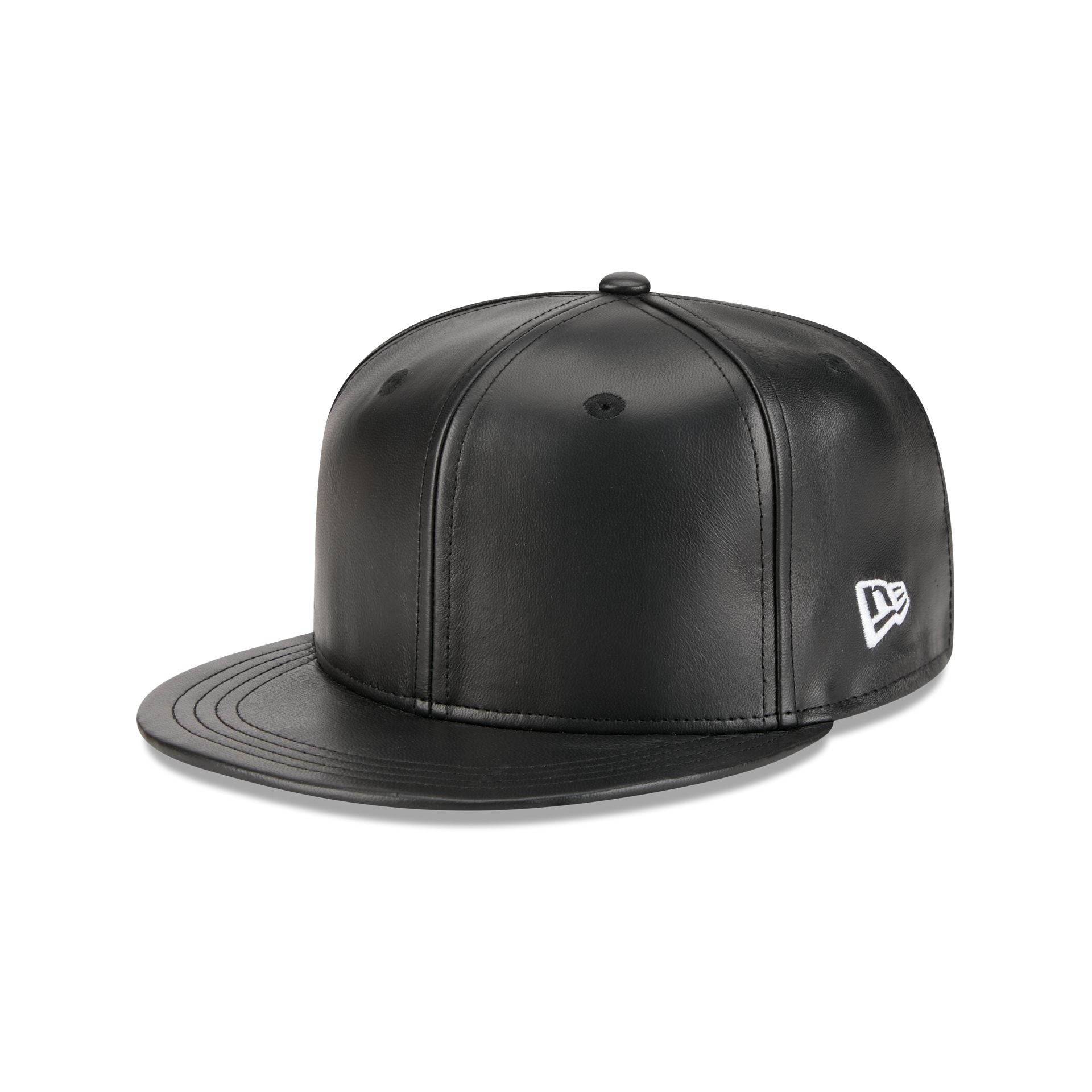 New Era Cap Black Platinum Tier Leather 59FIFTY Fitted Hat