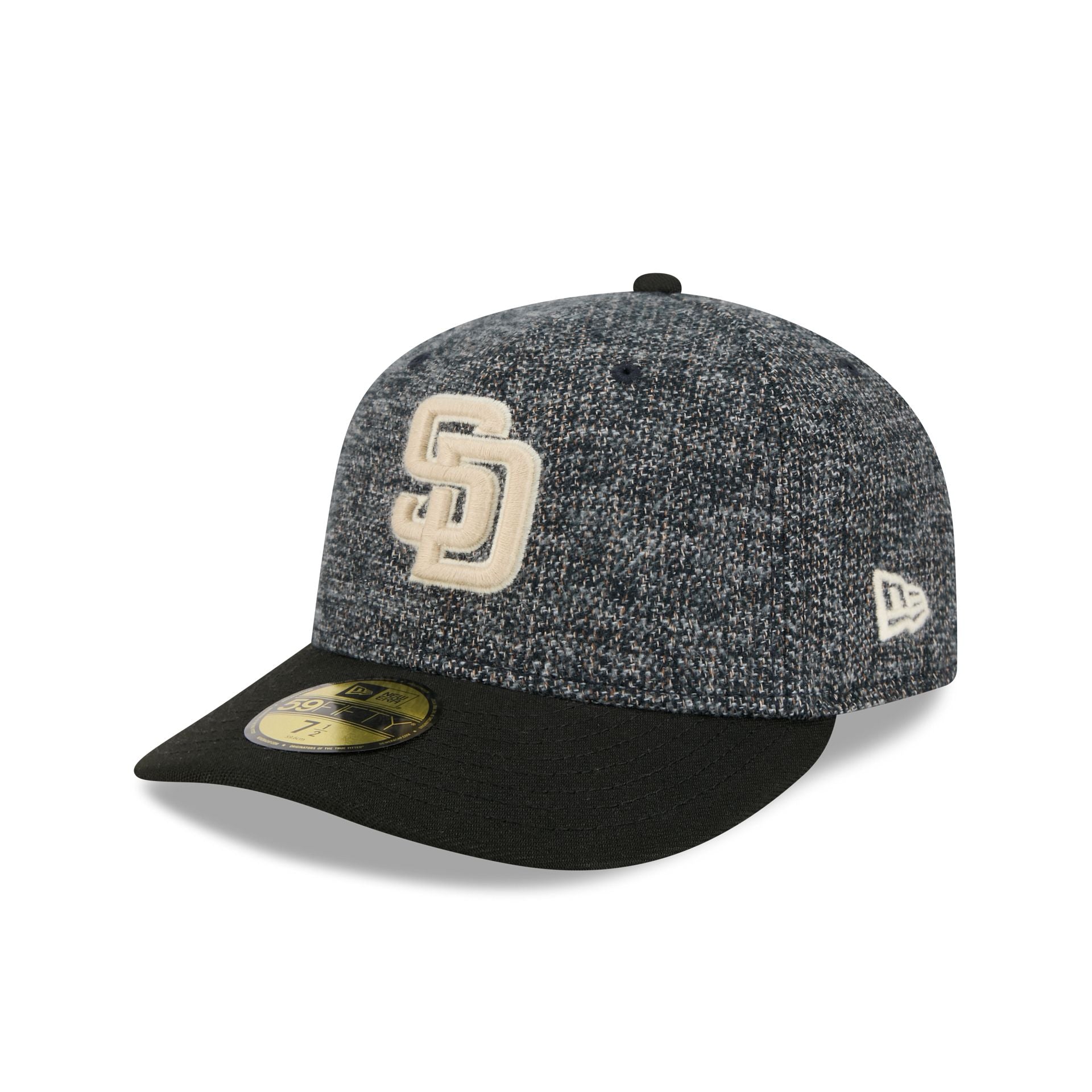 San Diego Padres Three Looms Tweedy Cotton Black 59FIFTY Fitted