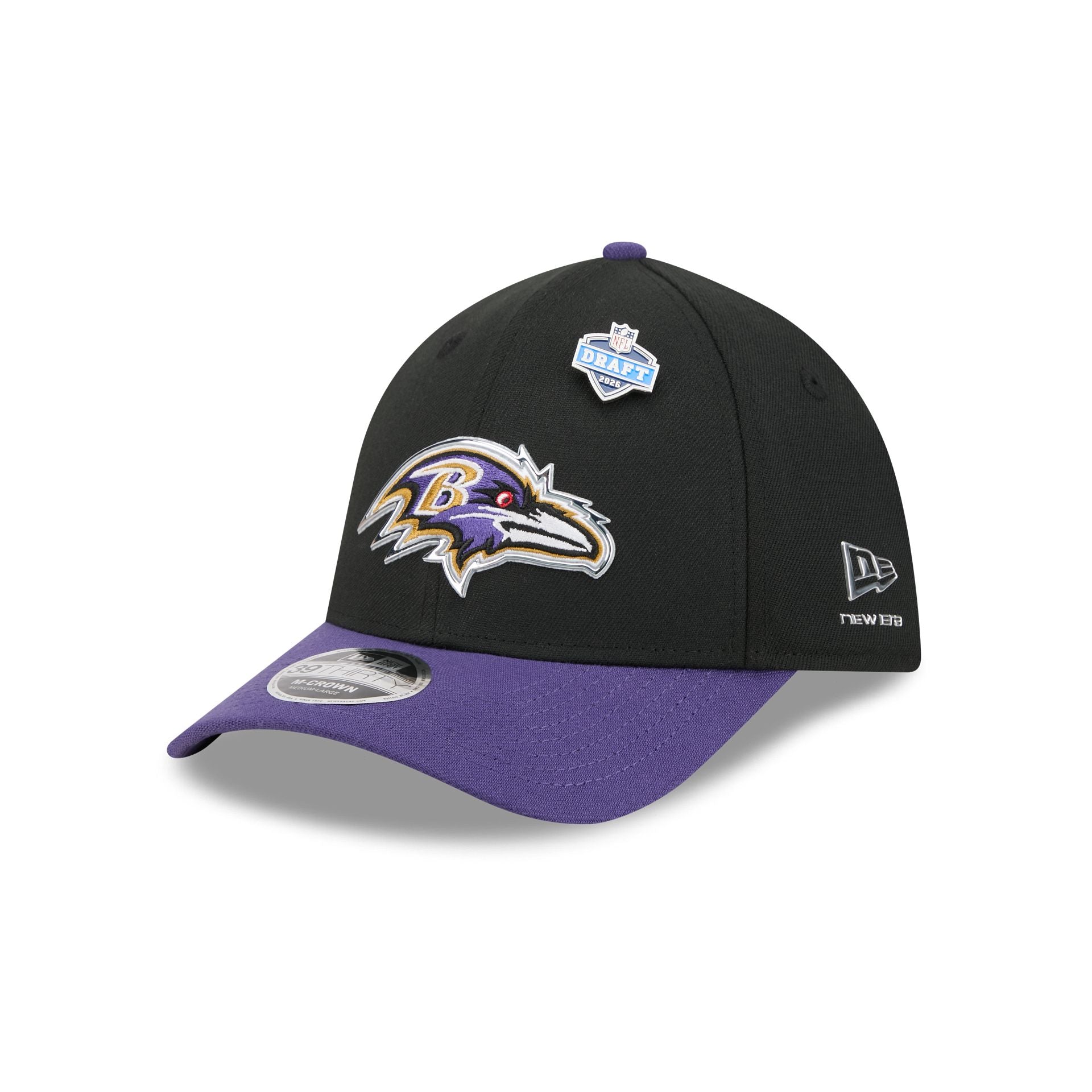 Baltimore Ravens 2026 Draft 39THIRTY M-Crown Stretch Fit Hat – New