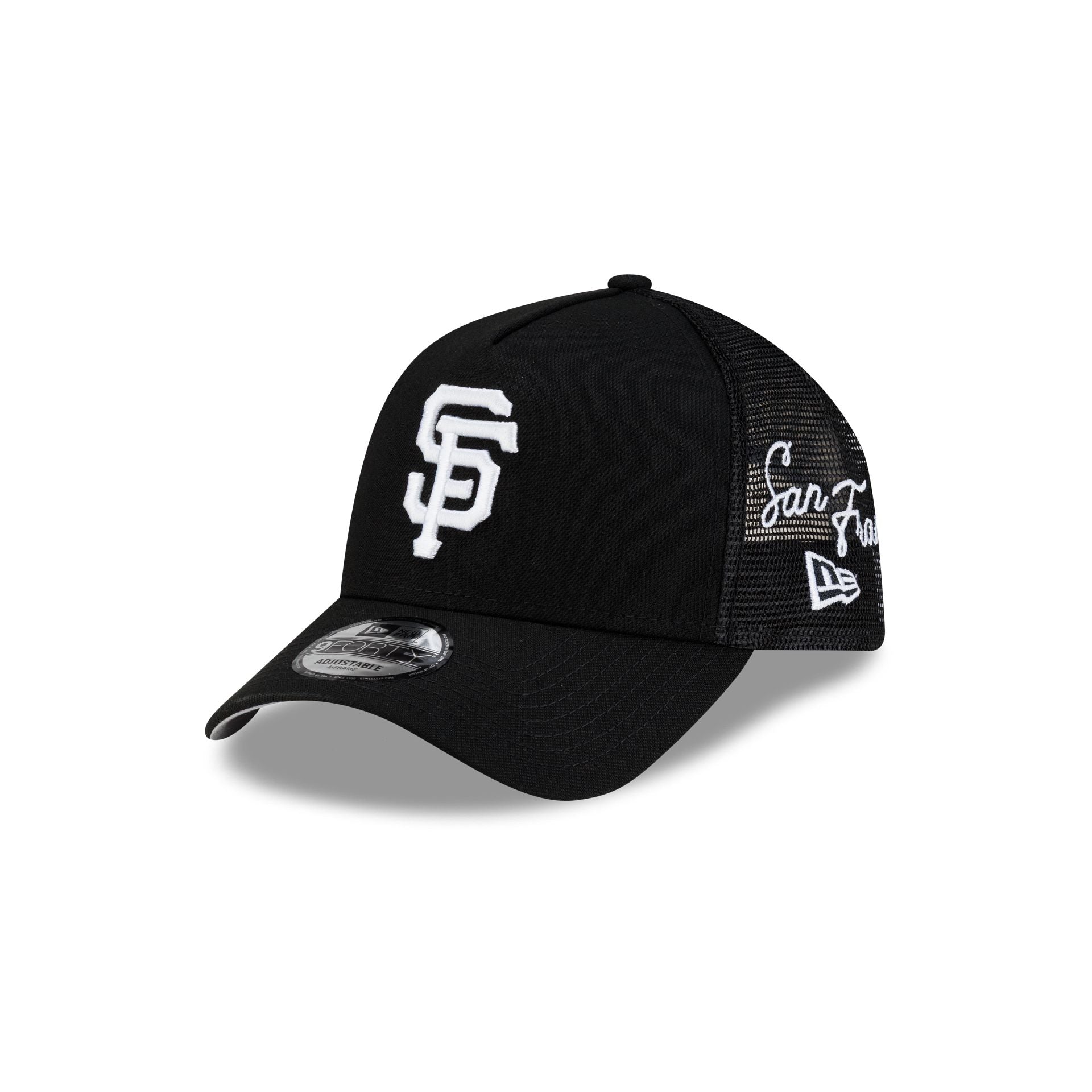 TIGHTBOOTH PRODUCTION LOOP BOA HAT 黒 San Francisco Giants Side Script Black 9FORTY A-Frame Trucker Hat