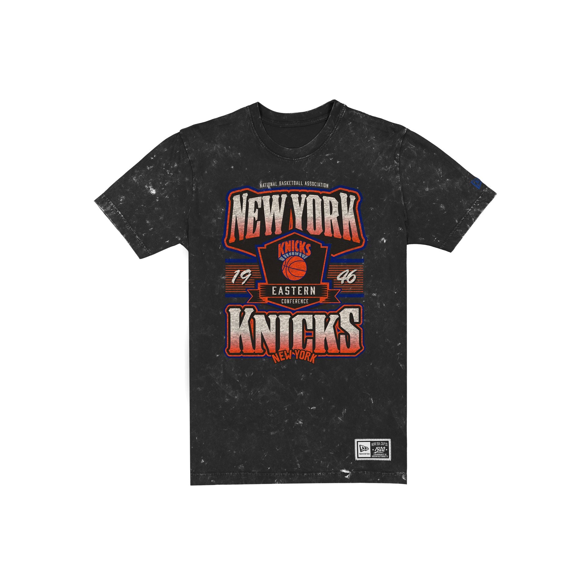 New York Knicks Throwback Washed Graphic Black T-Shirt – New Era Cap