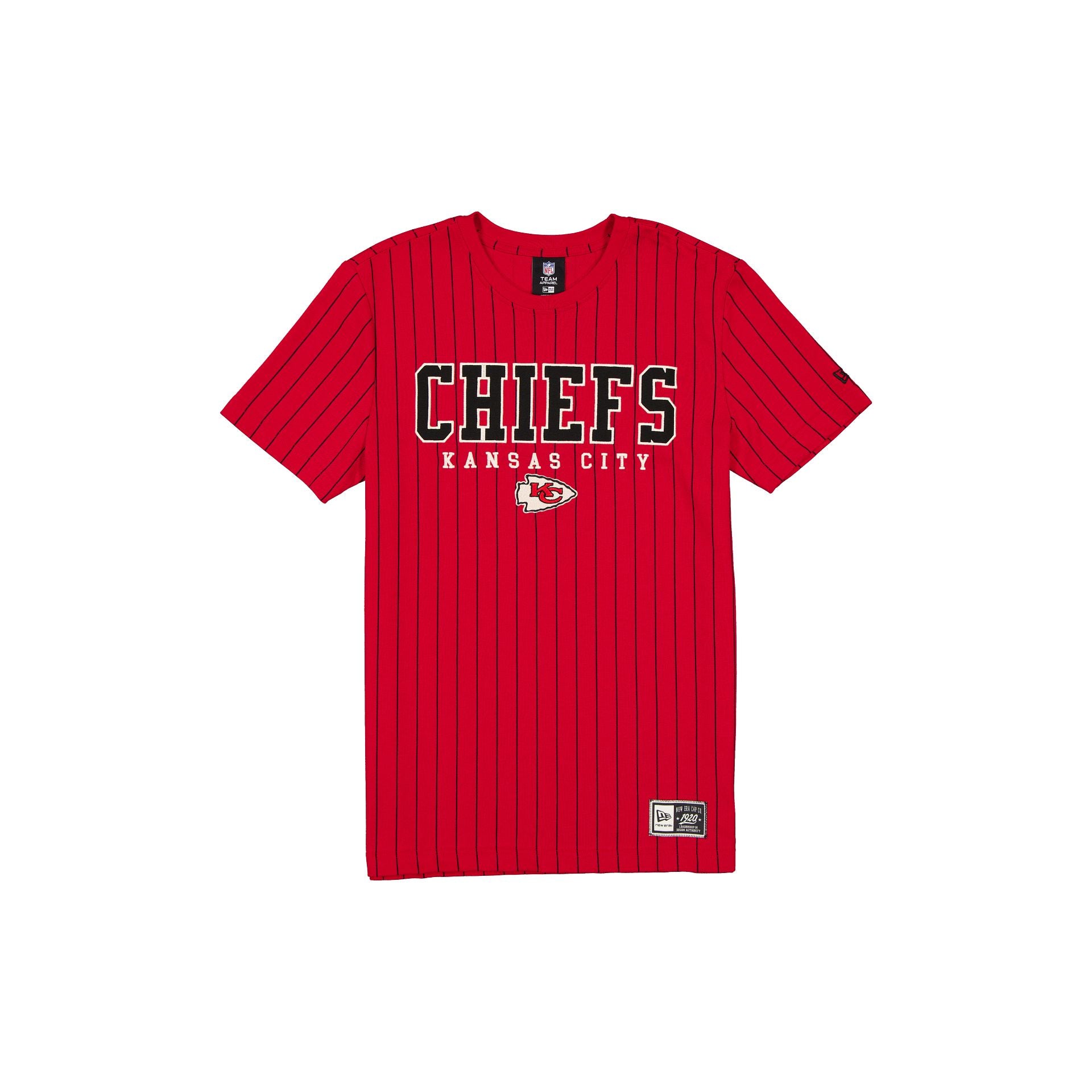 Kansas City Chiefs Throwback Pinstripe Varsity T-Shirt – New Era Cap
