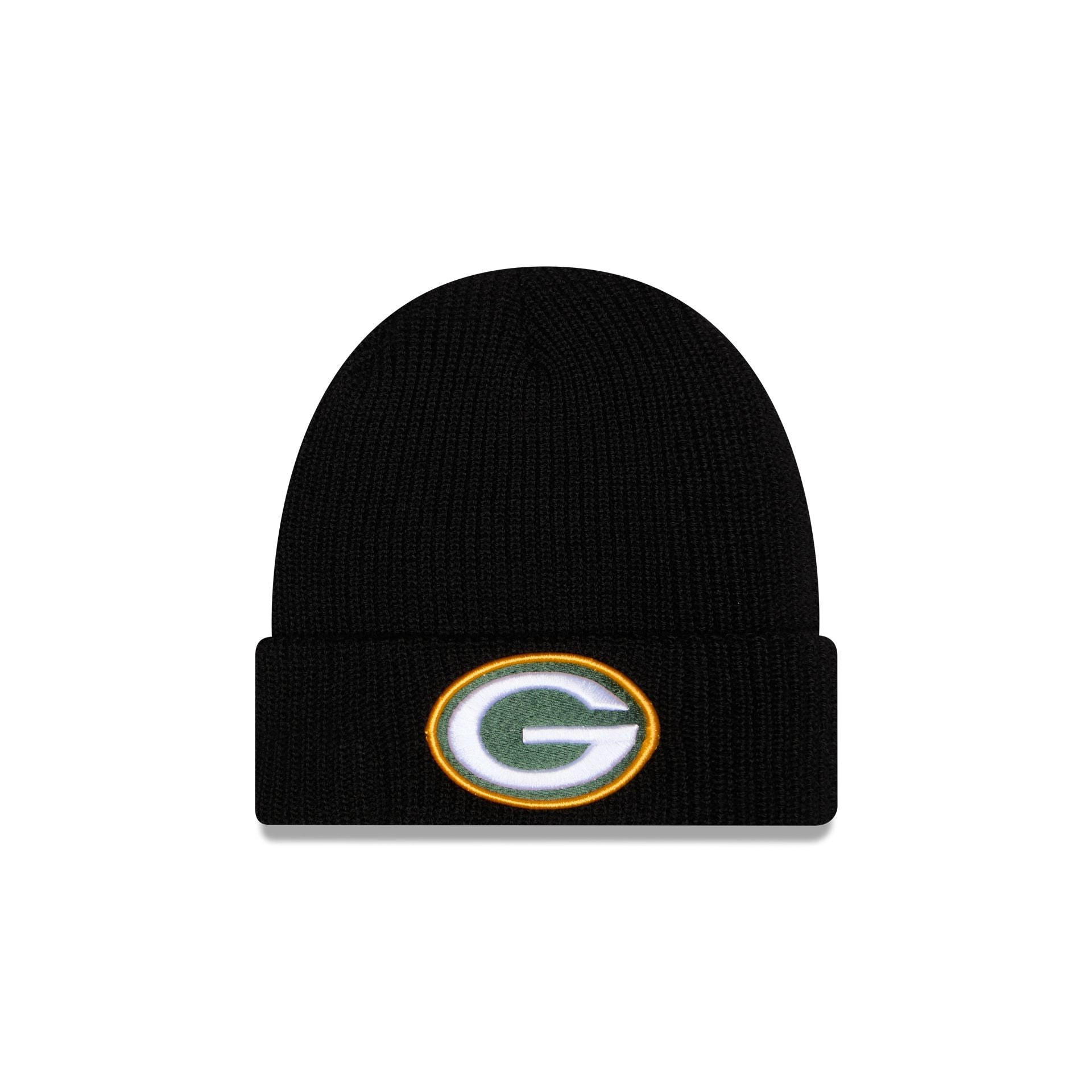 Green Bay Packers Black Cuff Knit Beanie Hat – New Era Cap