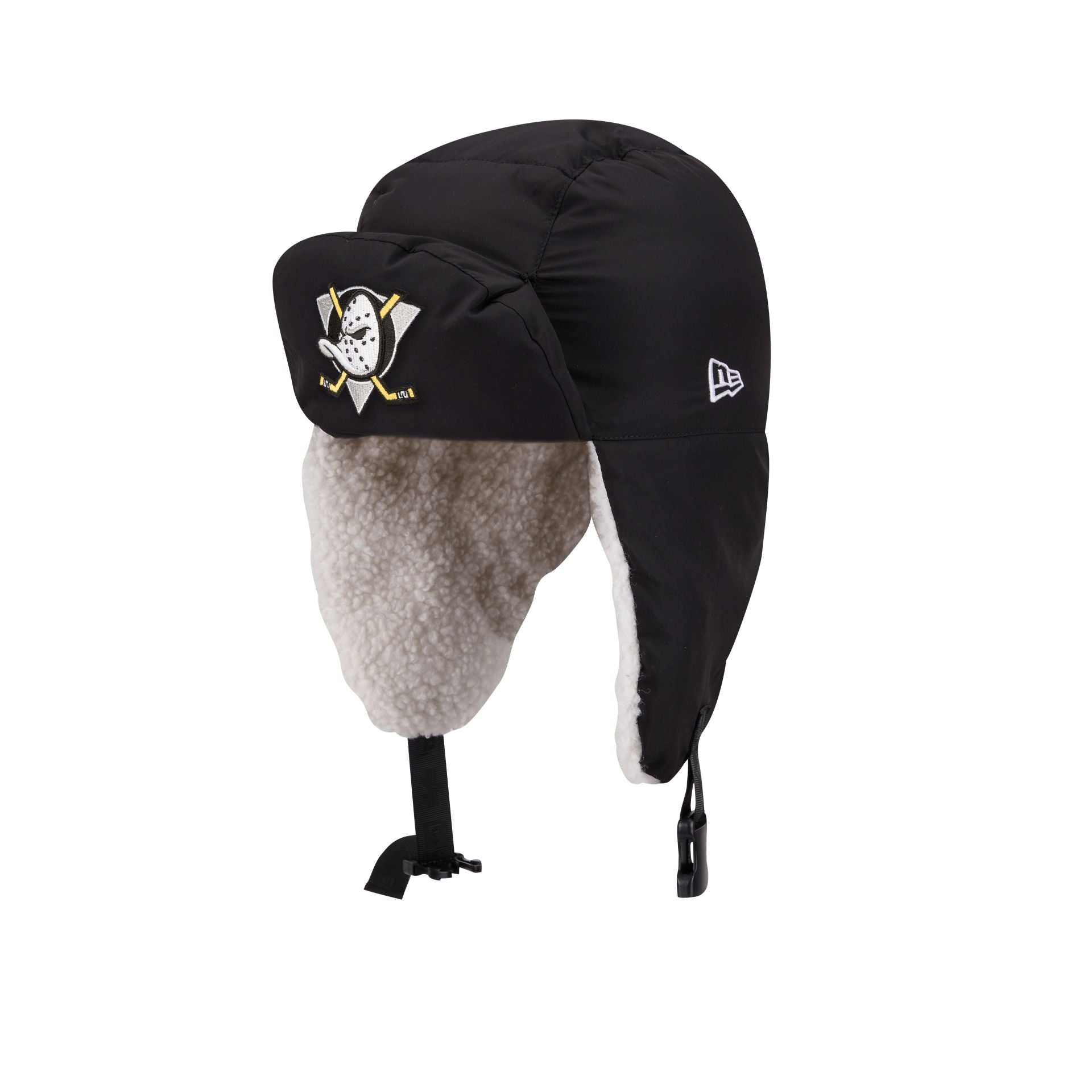 Alpha Industries x Anaheim Ducks Black Puffer Trapper Hat – New