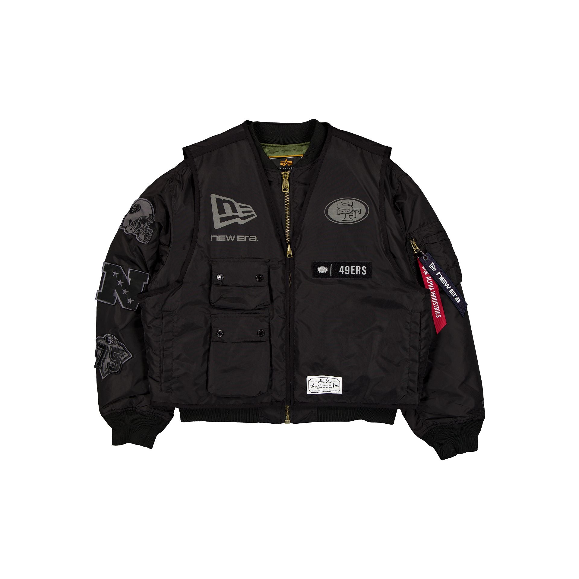Alpha Industries x San Francisco 49ers Black 2-in-1 MA-1 Flight