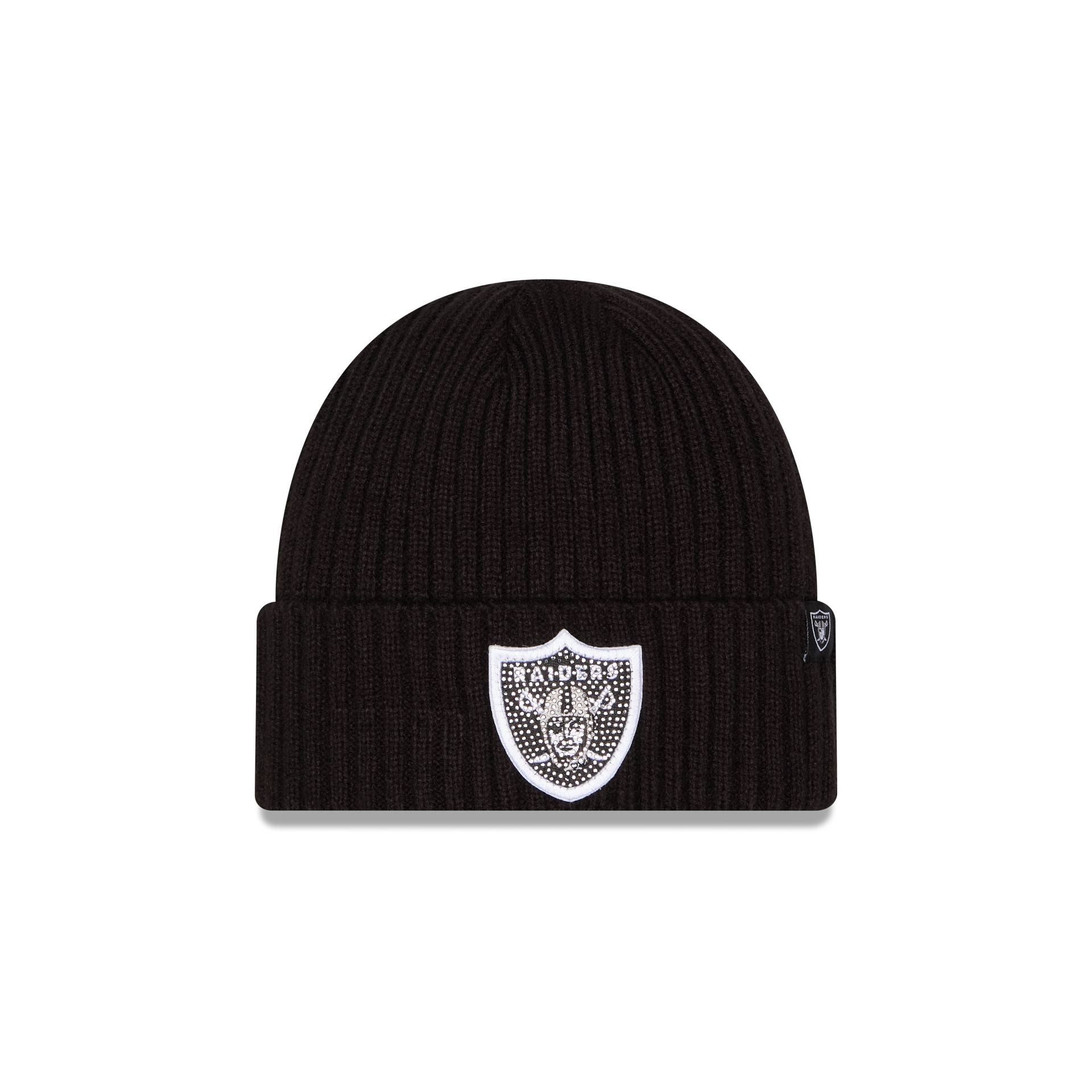Las Vegas Raiders Rhinestone Badge Beanie Hat – New Era Cap