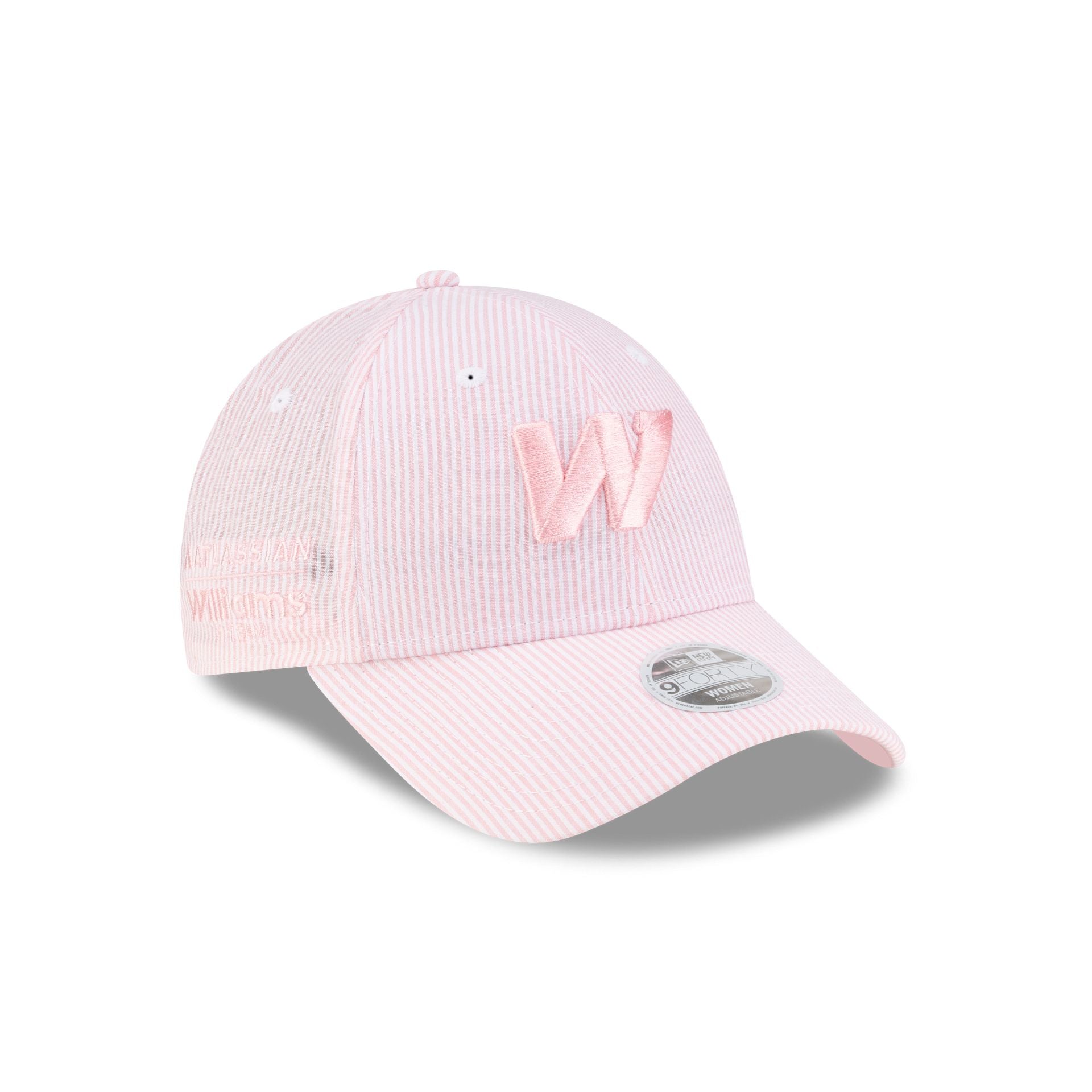 ジミーチュウ ホワイト ピンクロゴ キャップ Atlassian Williams F1 Team Women's Pink Seersucker 9FORTY Trucker