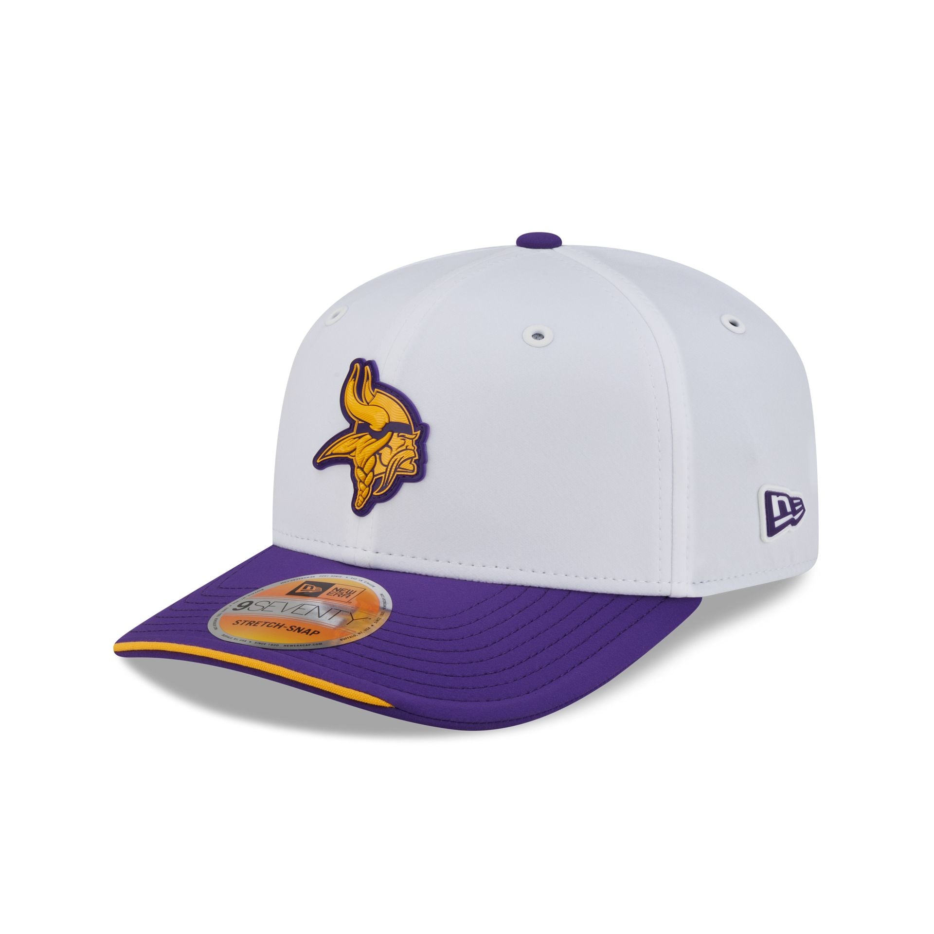 Minnesota Vikings 2026 Sideline White 9SEVENTY Stretch-Snap Hat