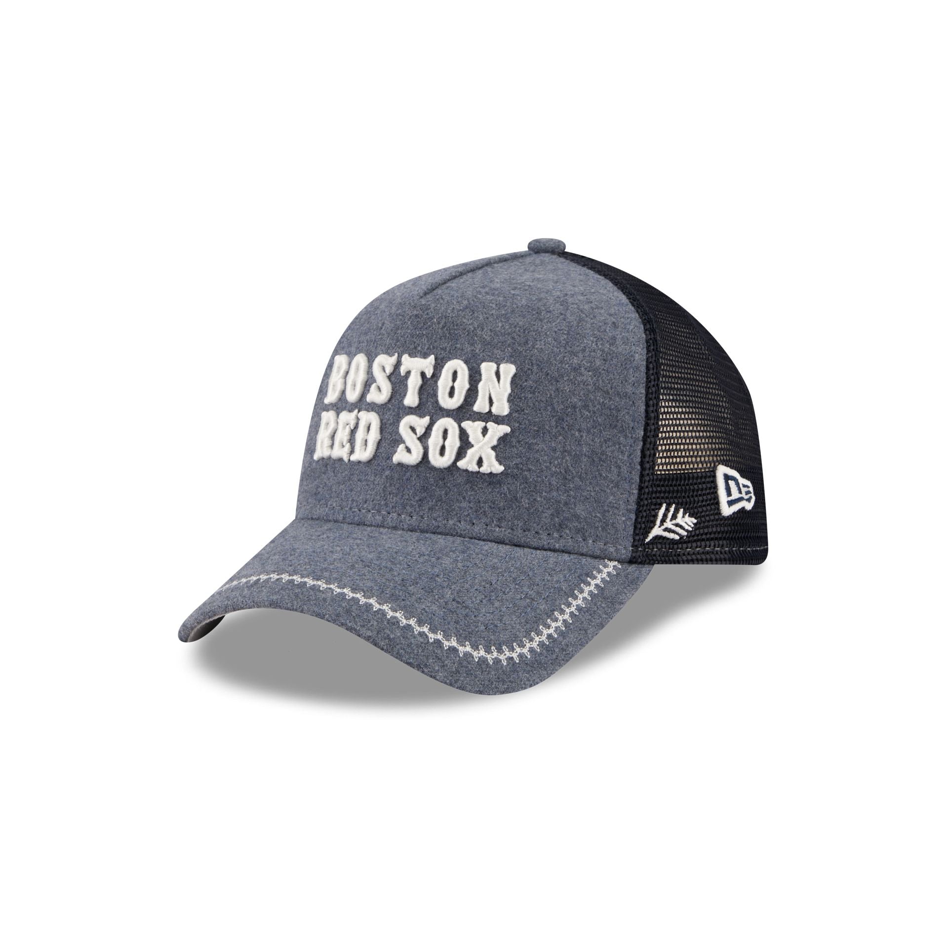Boston Red Sox Navy Brushed Chambray 9FORTY A-Frame Trucker Hat