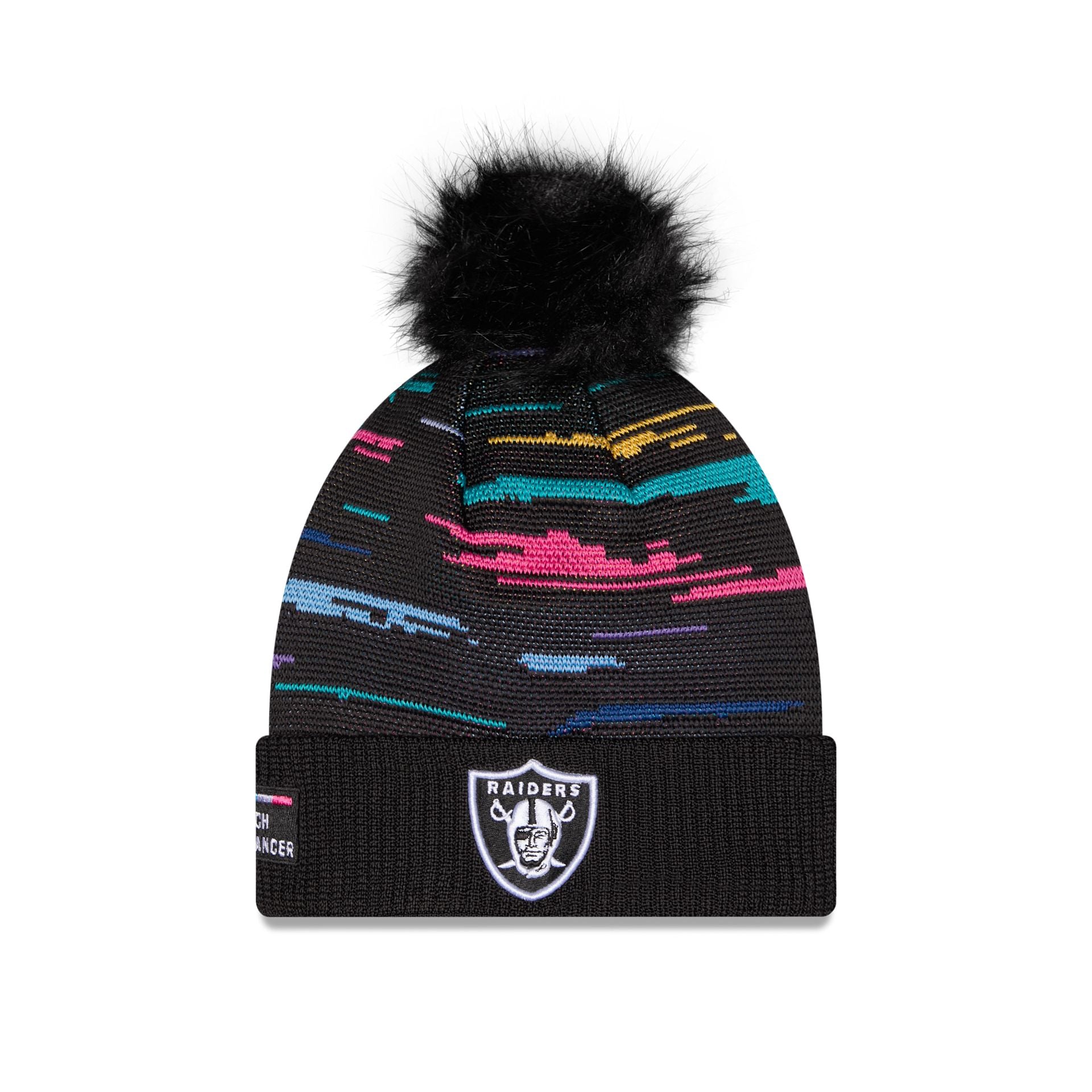 Las Vegas Raiders 2026 Crucial Catch Women's Pom Knit Hat – New