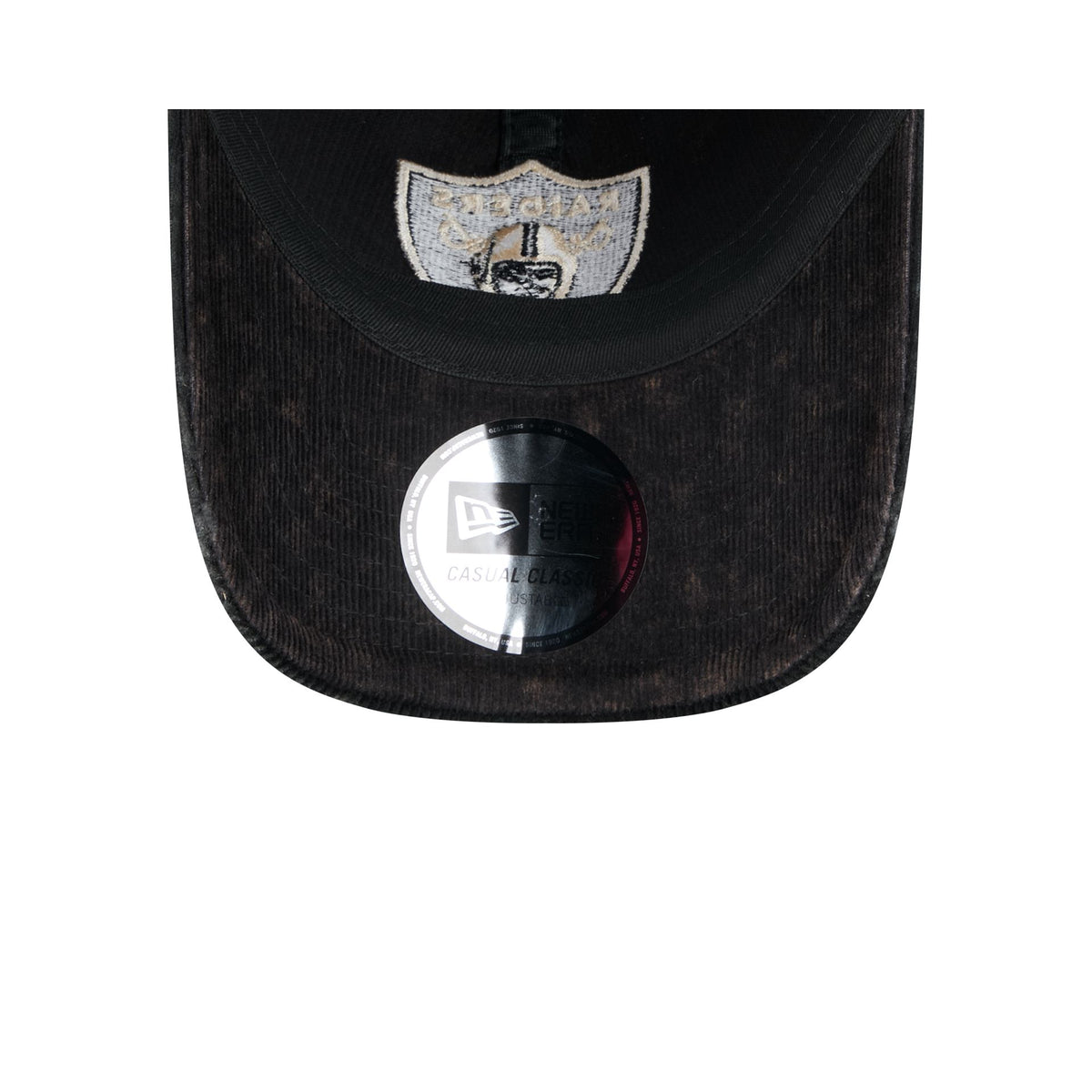 Las Vegas Raiders Washed Black Corduroy Casual Classic Adjustable Hat