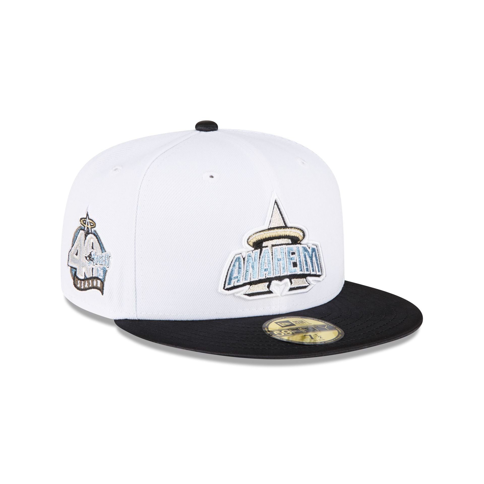 Just Caps Optic White Los Angeles Angels 59FIFTY Fitted Hat - Size: 7 1/4, MLB by New Era