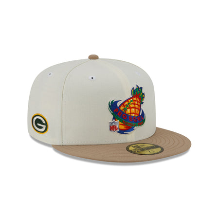 Just Caps Camel Visor Green Bay Packers 59FIFTY Fitted Hat