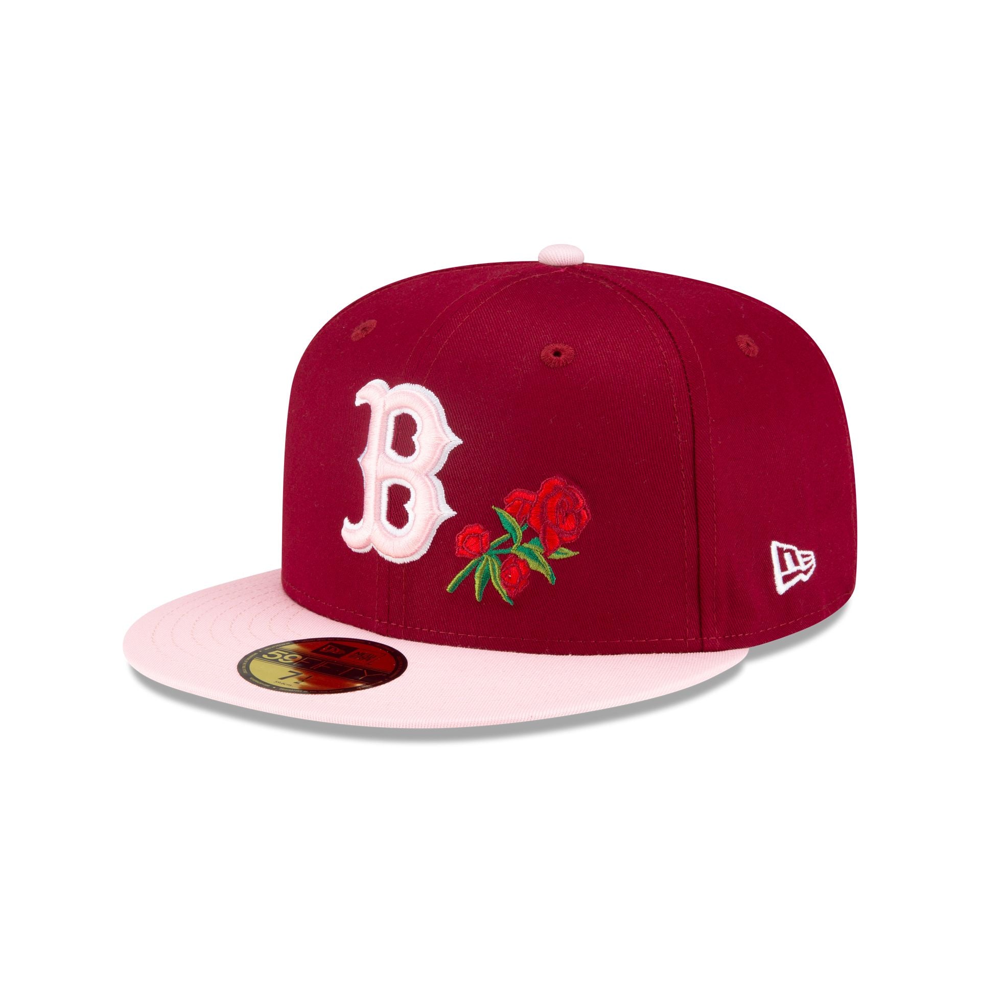 Just Caps Rose Flower Boston Red Sox 59FIFTY Fitted Hat New Era Cap