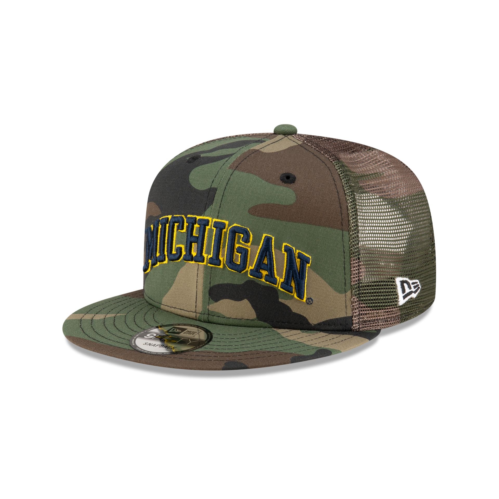 Michigan Wolverines Camo 9FIFTY Trucker Hat – New Era Cap