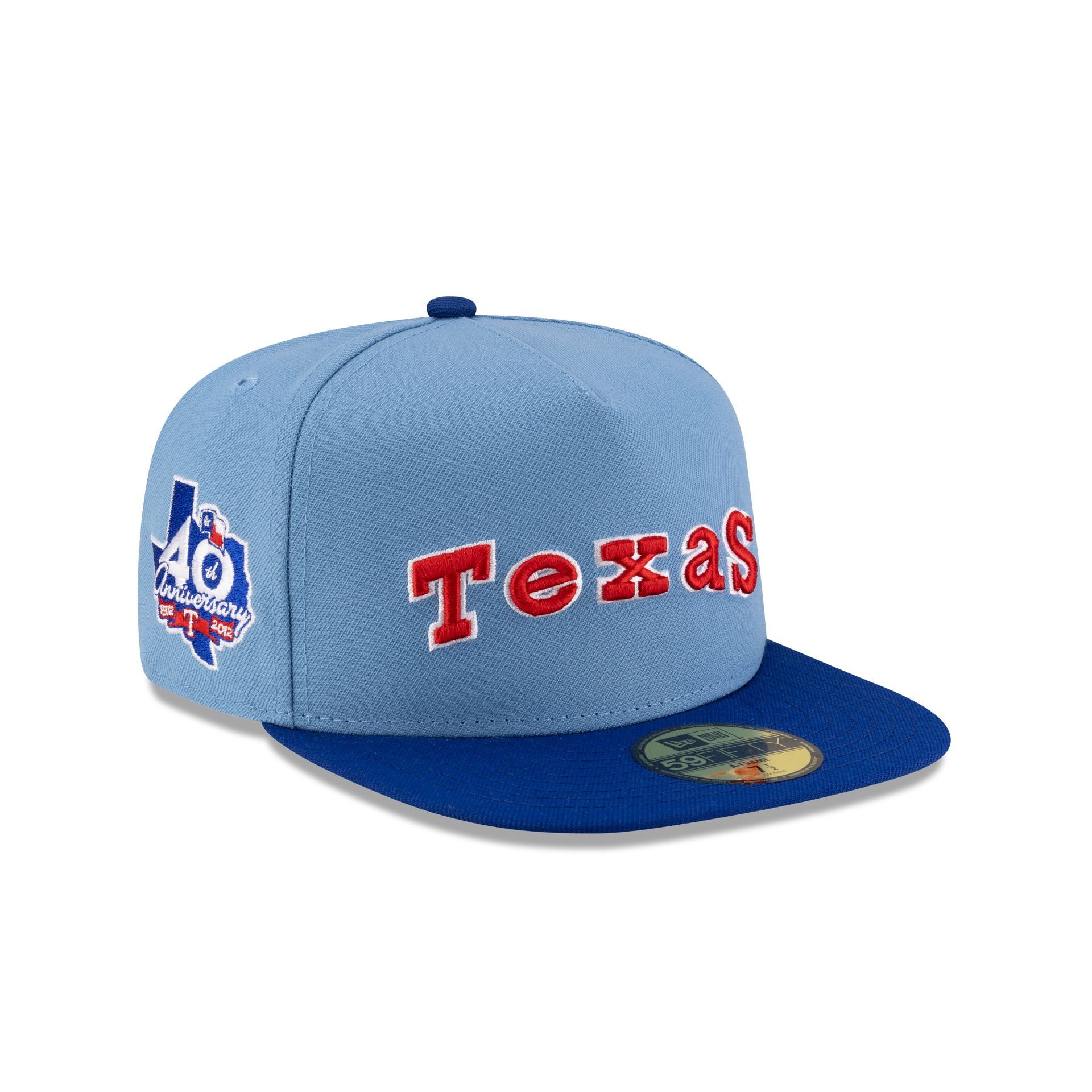 Just Caps Sky Blue Texas Rangers 59FIFTY A-Frame Fitted Hat – New