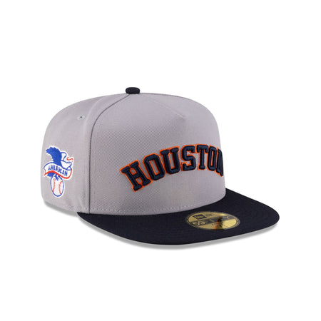 Just Caps League Sidepatch Gray Houston Astros 59FIFTY A-Frame Fitted Hat