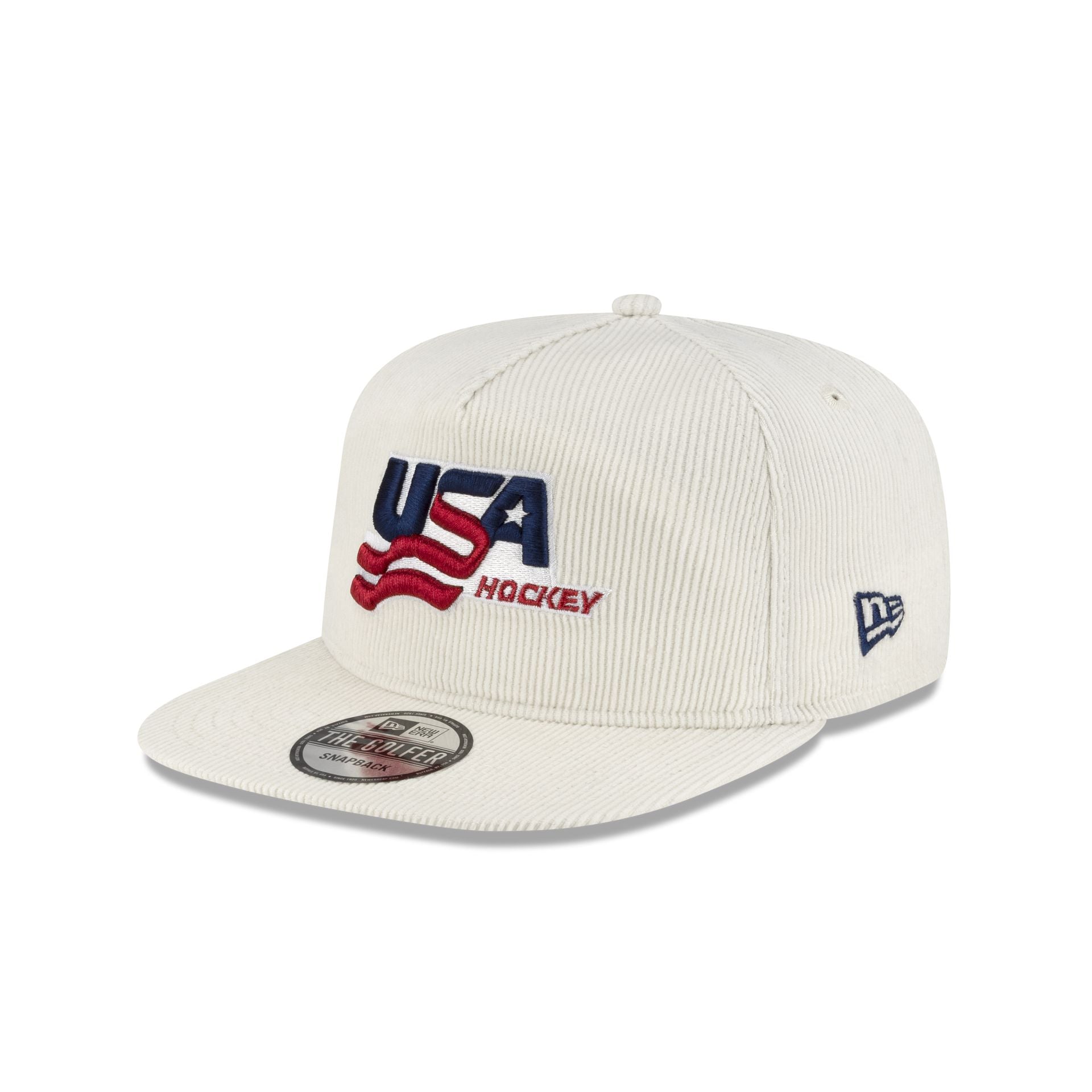 USA Hockey Chrome White Corduroy Golfer Hat – New Era Cap