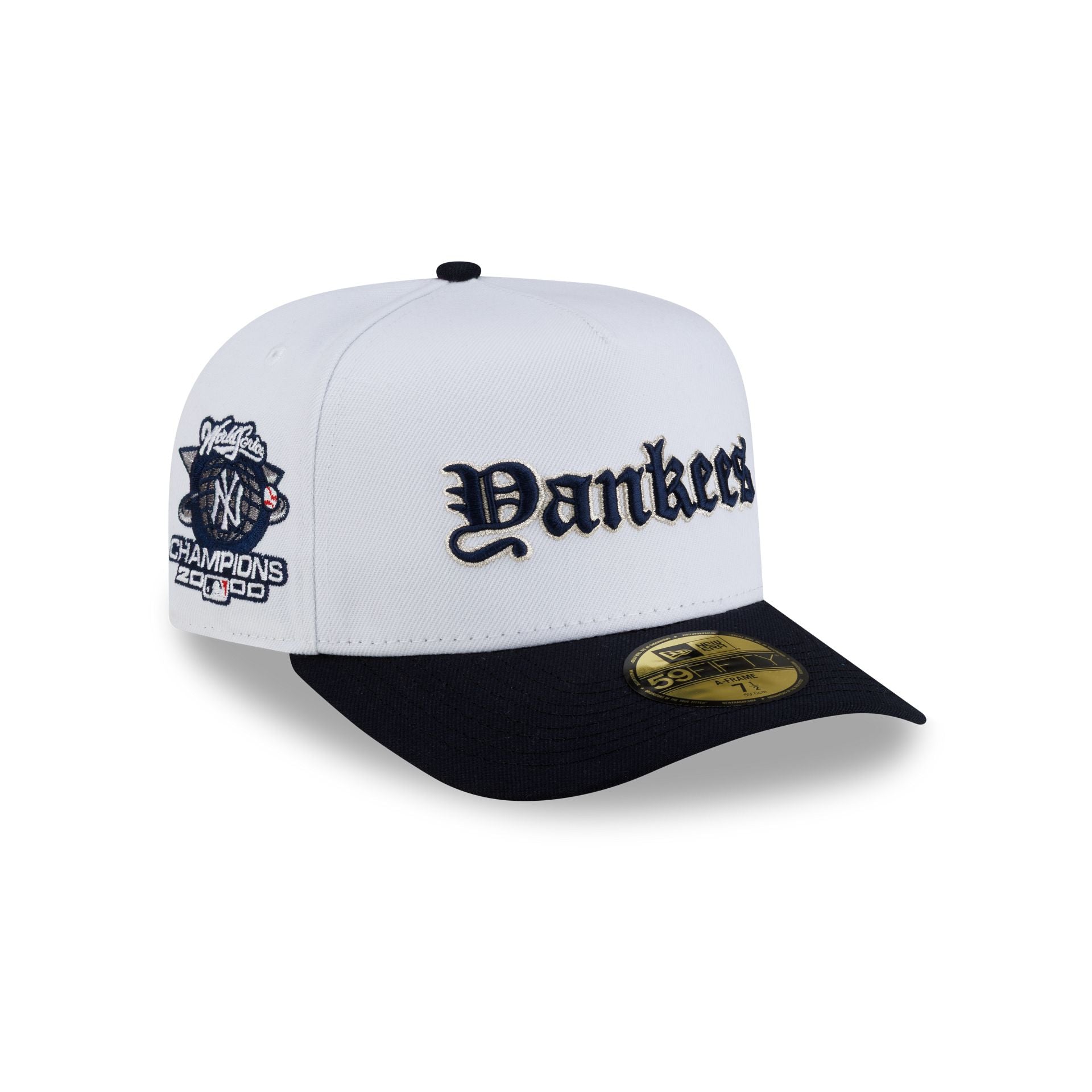 Just Caps Gothic Script New York Yankees 59FIFTY A-Frame Fitted