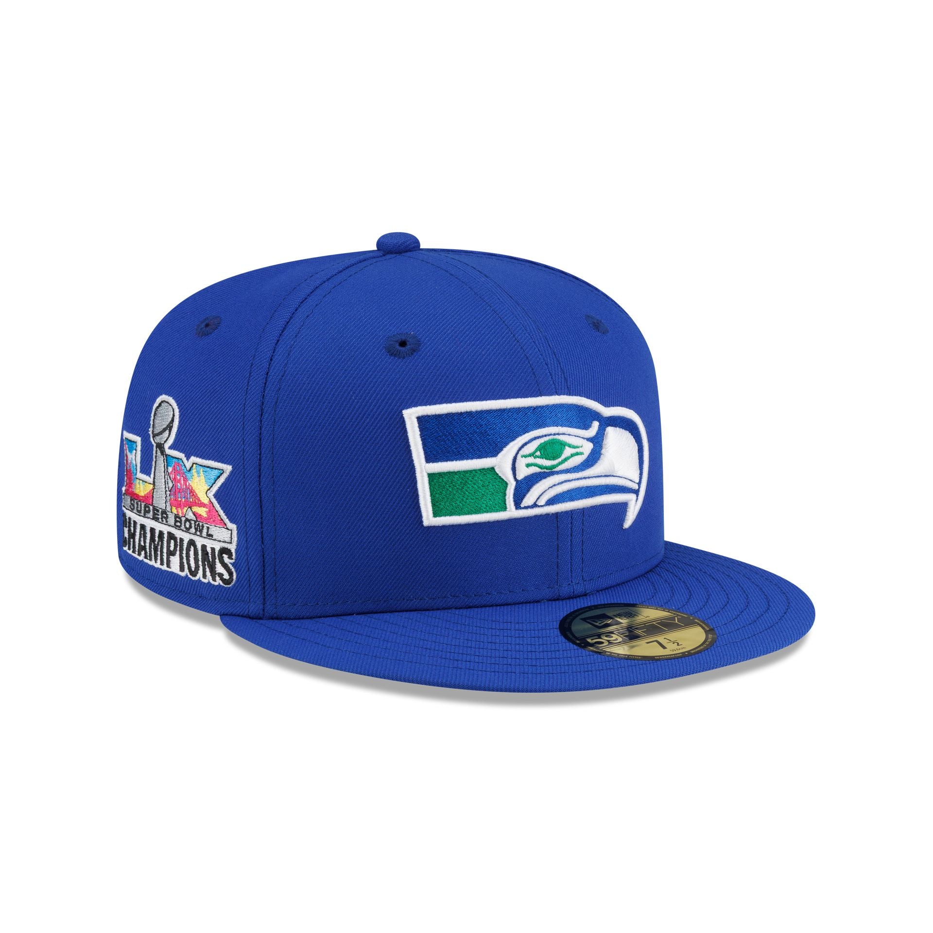帽子 Reworked cap Seattle Seahawks Super Bowl LX Champions Sidepatch Blue 59FIFTY