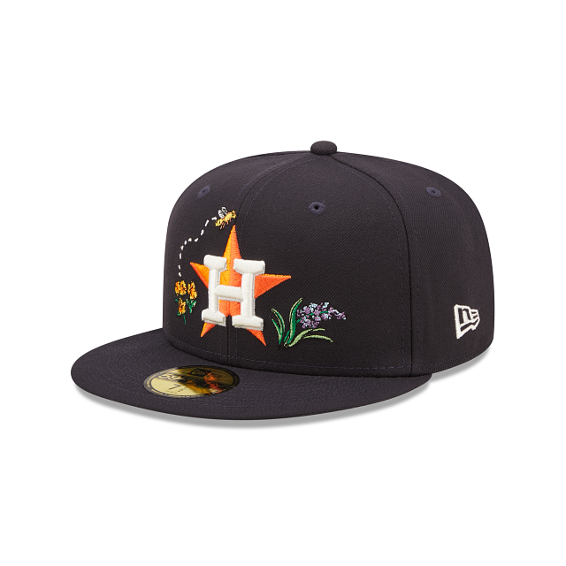 Houston Astros FLORAL WATERCOLORS Navy Fitted Hat by New Era