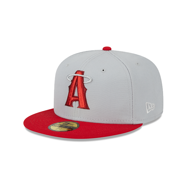 Los Angeles Angels Metallic City 59FIFTY Fitted Hat, Gray - Size: 8, MLB by New Era