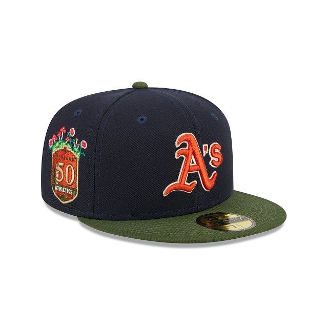 Men's New Era Navy Oakland Athletics Sprouted 59FIFTY Fitted Hat