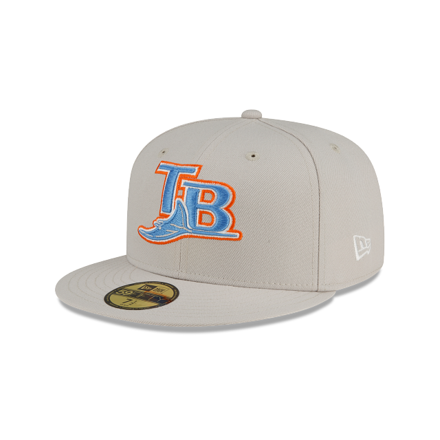 Tampa Bay Rays Stone Orange 59FIFTY Fitted Hat, Gray - Size: 8, MLB by New Era