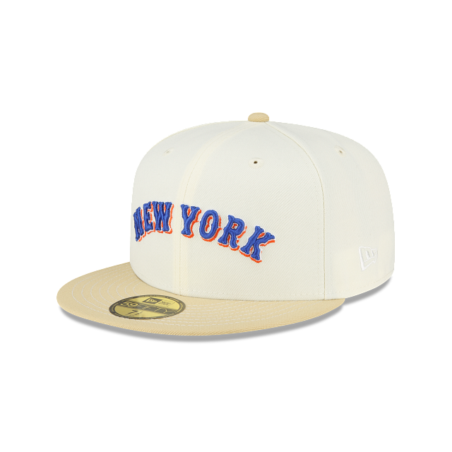 Men's New Era Stone/Black York Mets Chrome 59FIFTY Fitted Hat