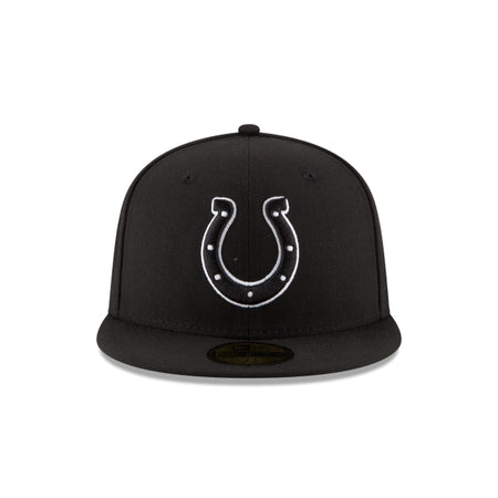 Indianapolis Colts Black & White 59FIFTY Fitted Hat