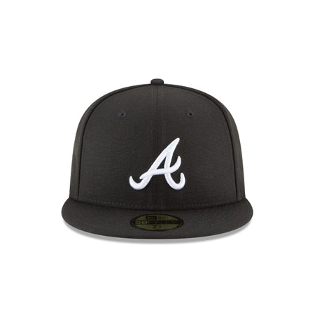 Atlanta Braves Black and White Basic 59FIFTY Fitted Hat