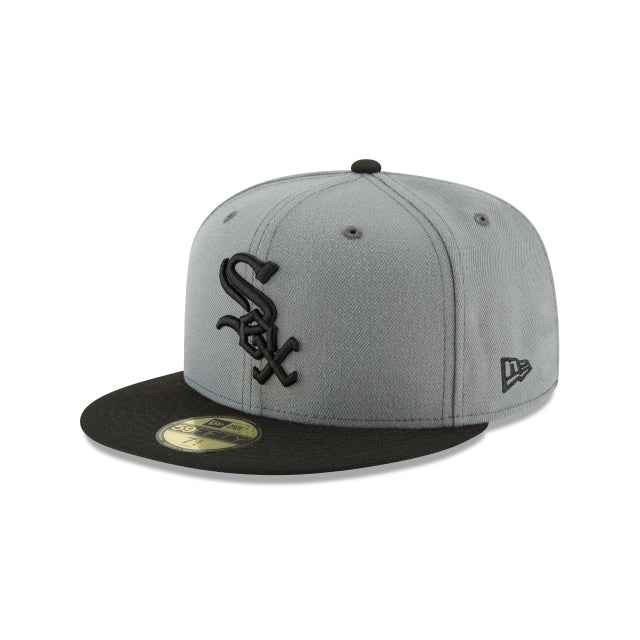 White and grey fitted hat Clearance