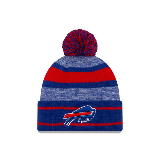 Buffalo Bills Team Stripes Pom Knit Hat - New Era Cap