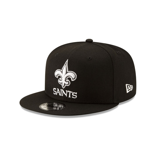 New Orleans Saints Basic Black & White 9FIFTY Snapback Hat - New Era Cap