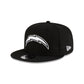Los Angeles Chargers Black and White 9FIFTY Snapback Hat