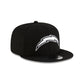 Los Angeles Chargers Black and White 9FIFTY Snapback Hat
