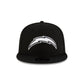 Los Angeles Chargers Black and White 9FIFTY Snapback Hat