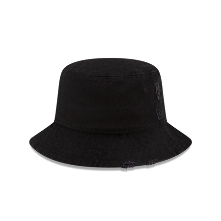 New Era Cap Distressed Black Denim Bucket Hat