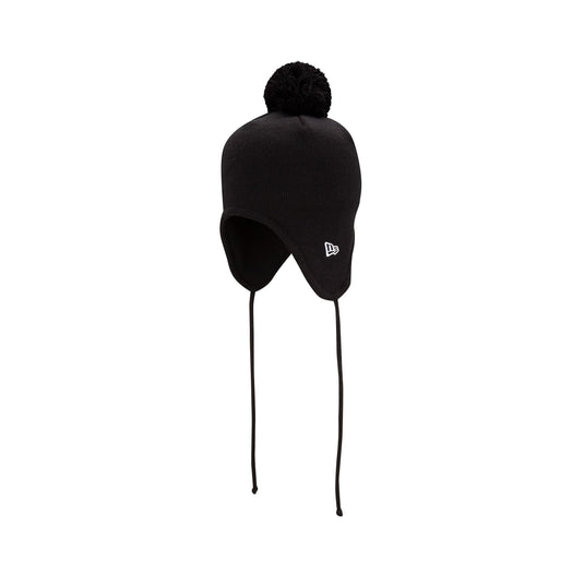 New Era Cap Black Pom Knit Ear Flap Hat - New Era Cap