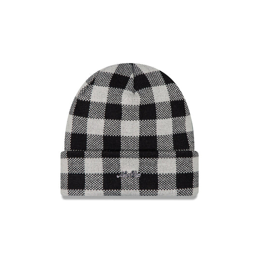 New Era Cap Block Check Black Cuff Knit Hat - New Era Cap
