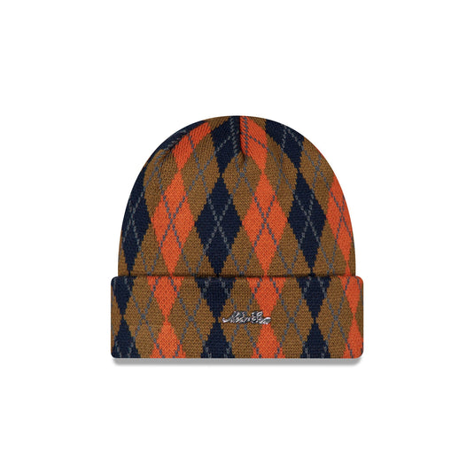 New Era Cap Argyle Check Walnut Cuff Knit Hat - New Era Cap