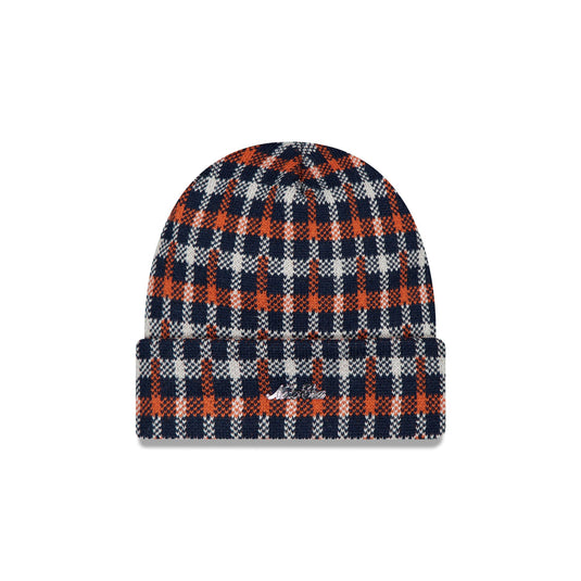 New Era Cap Tartan Check Navy Cuff Knit Hat - New Era Cap