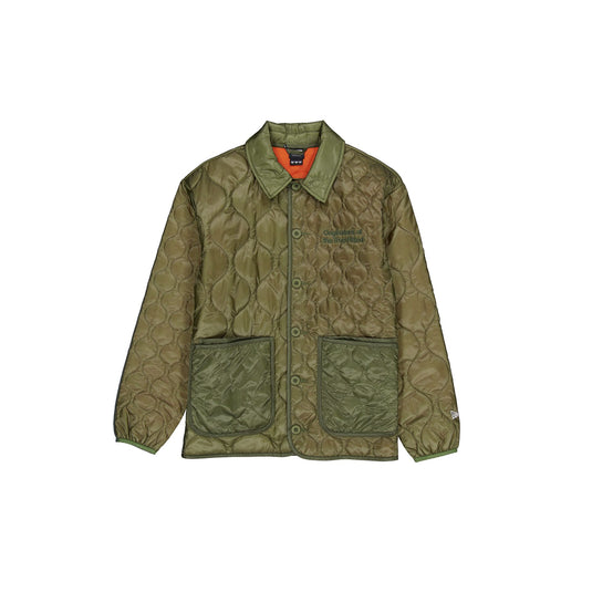 New Era Cap Quilted Button Up Dark Khaki Jacket - New Era Cap