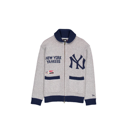 New York Yankees Heather Gray Cowichan Cardigan - New Era Cap