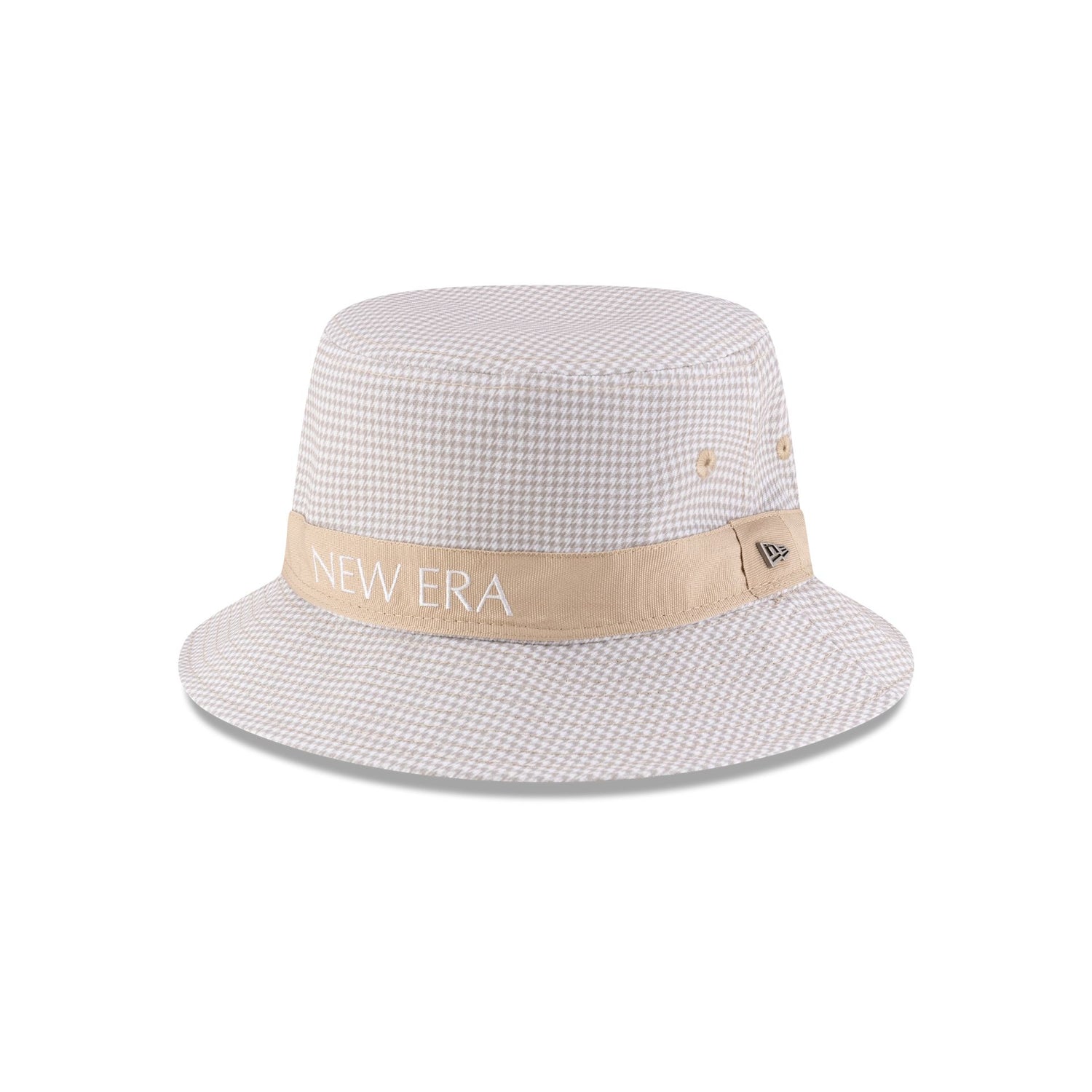 New Era Cap Houndstooth Beige Bucket Hat