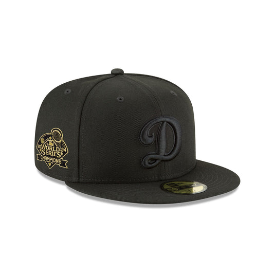 Los Angeles Dodgers World Series Champions Black on Black Alt 59FIFTY Fitted Hat - New Era Cap