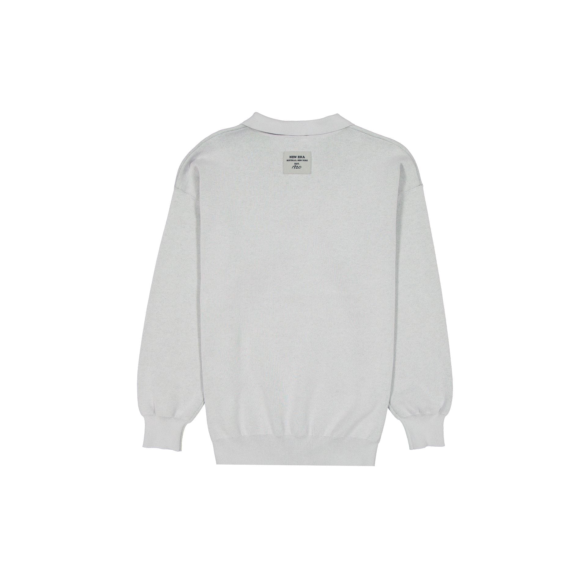 New Era Cap Gray Knit Long-Sleeve Polo
