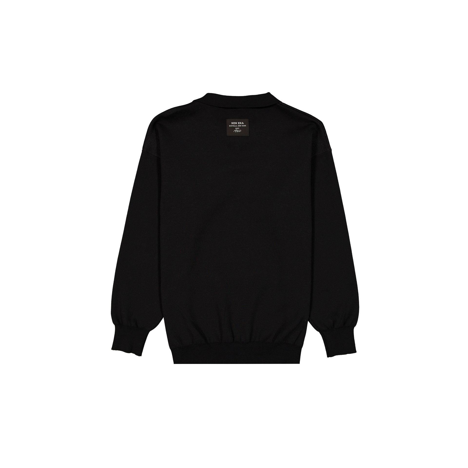 New Era Cap Black Knit Long-Sleeve Polo